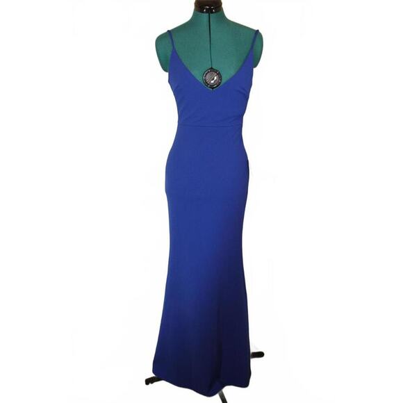NWT Lulus Blue Maxi Gown Spaghetti Strap Formal Dress Women’s XS NWT - Picture 3 of 8